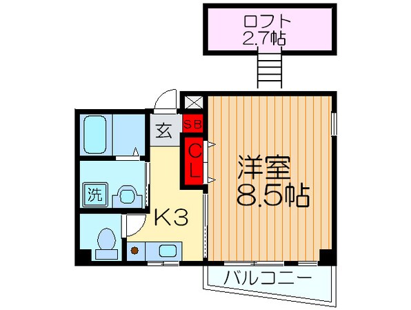 ポルテヴォヌｰル竹山の物件間取画像